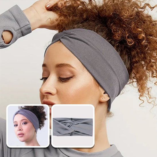 Bandeau cheveux gris torsadé