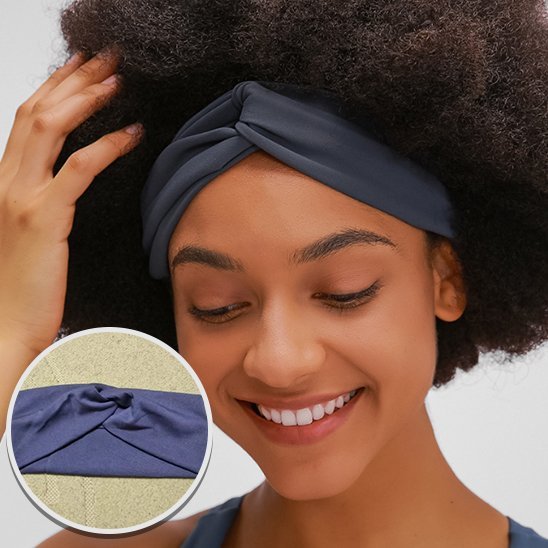 Bandeau cheveux bleu femme cheveux afro 