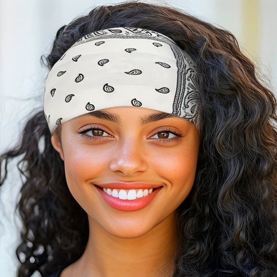 Bandeau cheveux blanc elastique pour femme confort total