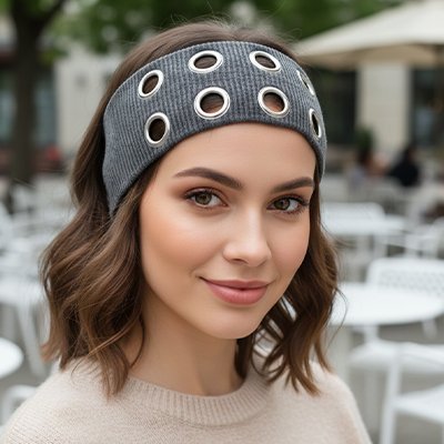 Bandeau cheveux gris style alternatif punk