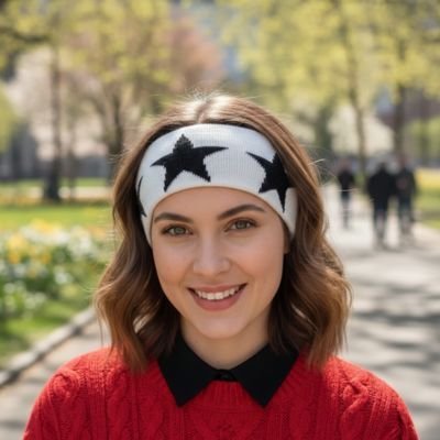 Bandeau cheveux coton motif étoiles