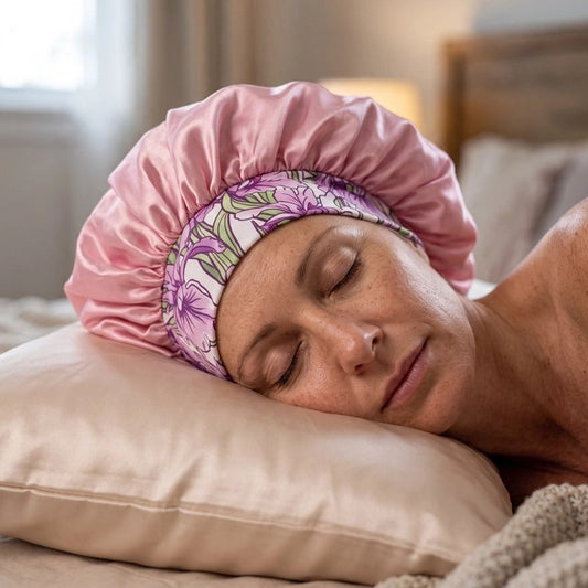 Bonnet satin rose nuit