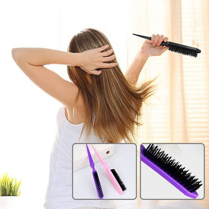 Brosse cheveux de finition violet avec manche pointe séparateur de mèche